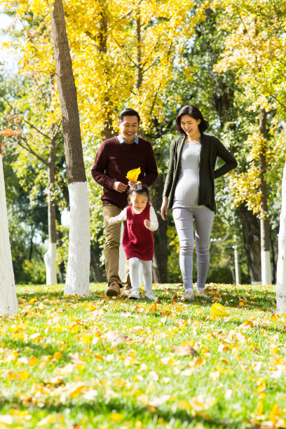 幸福家庭在户外玩耍图片下载