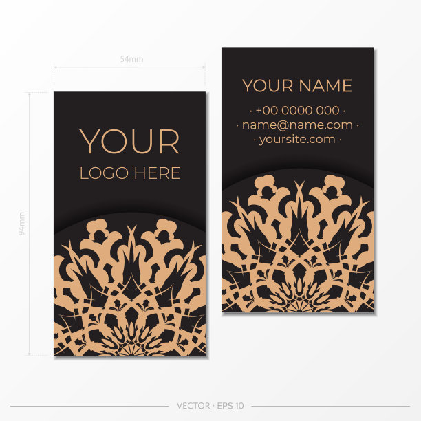 装饰奢华的黑色名片图片下载
