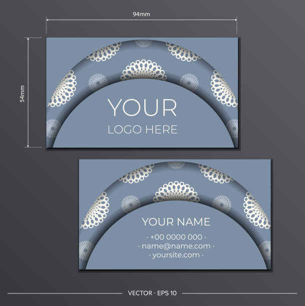 蓝色名片设计模板用图片下载