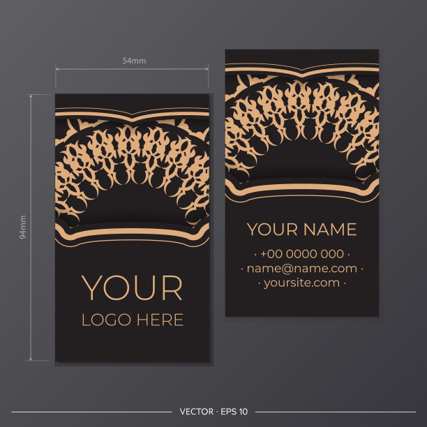 带有豪华装饰模板的名片图片下载