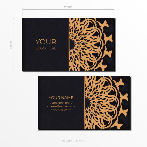 豪华装饰的名片模板图片下载