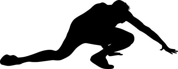 剪影的人在不同的姿势弯腰图片下载