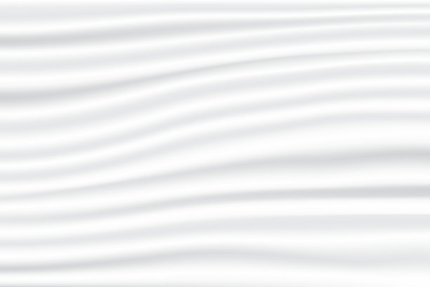 抽象白色缎子丝绸布织物纺织品悬垂与折痕波浪褶皱背景。图片下载