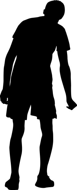 剪影的人在不同的姿势弯腰图片下载