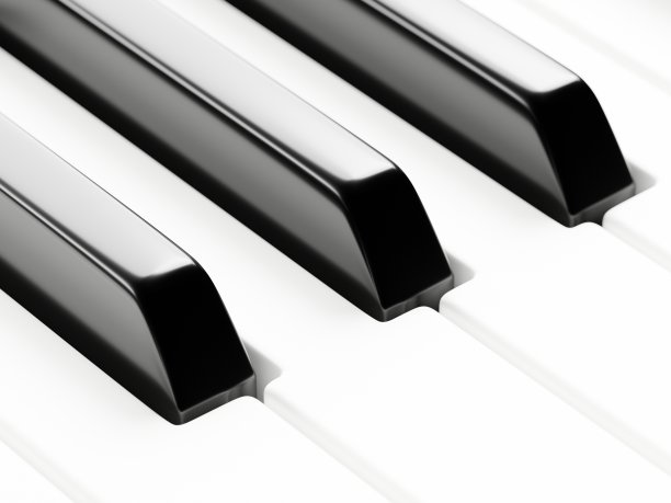 钢琴键盘近距离视图3D插图图片下载