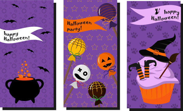 万圣节汤剂罐明信片套装图片下载