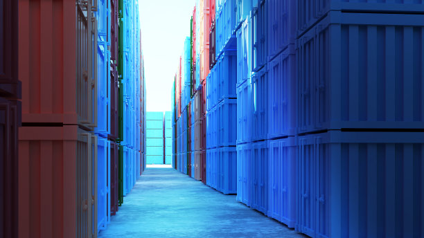 港口集装箱通道的角落图片下载