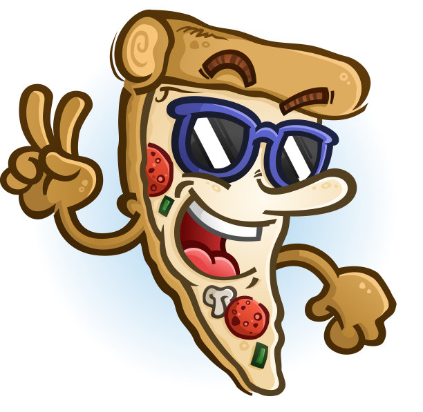 很酷的披萨卡通给和平的标志图片下载