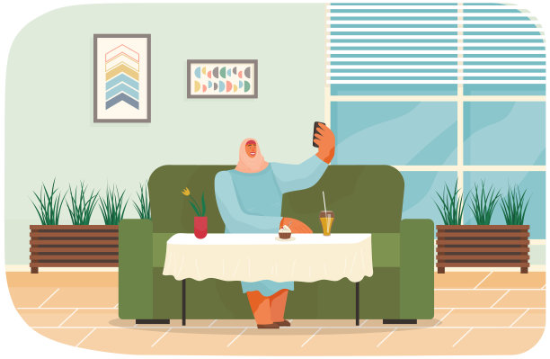 在餐厅用手机拍摄食物和饮料的女人图片下载