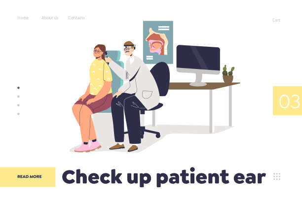 与耳鼻喉科医生对女患者进行耳部登陆页概念检查图片下载