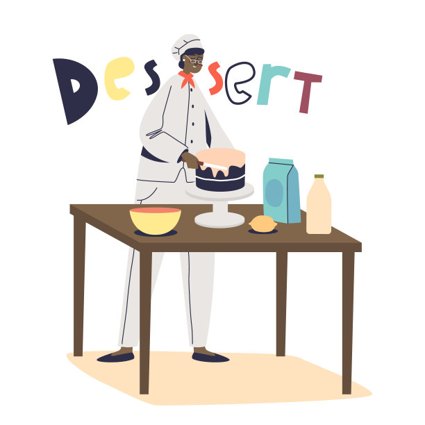 女厨师做蛋糕。为餐厅准备甜点的女糕点师图片下载