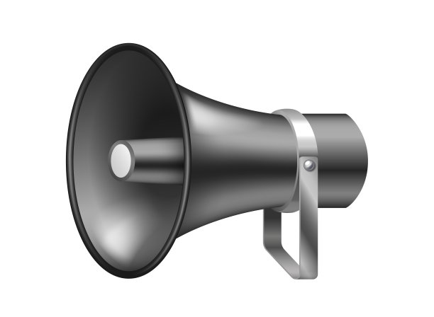 现实的灰色扩音器图标。模板喇叭，广告营销标志图片下载