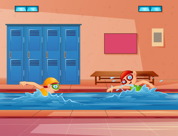 孩子们在游泳池里游泳图片下载