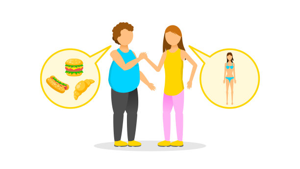 抽象Girl Woman Flat And Skinny Fight In Armwrestling, Fast Food Cartoon People Character Concept Illustration Vector Design Style缺乏体重的厌食症图片下载