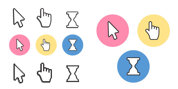 像素光标图标鼠标箭头。鼠标电脑光标。图片下载