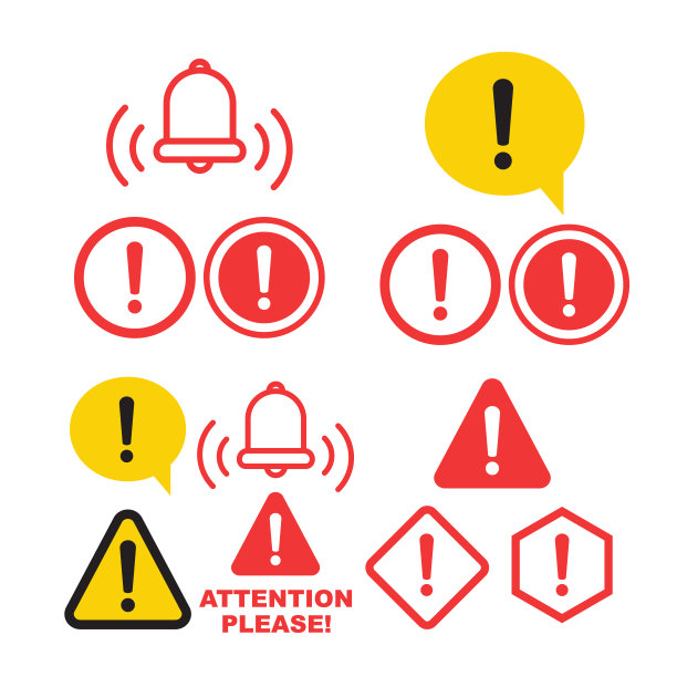 危险标志平面设计。谨慎错误图标。图片下载