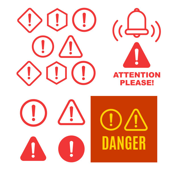 感叹号。注意图标。危险的象征。警告图标图片下载