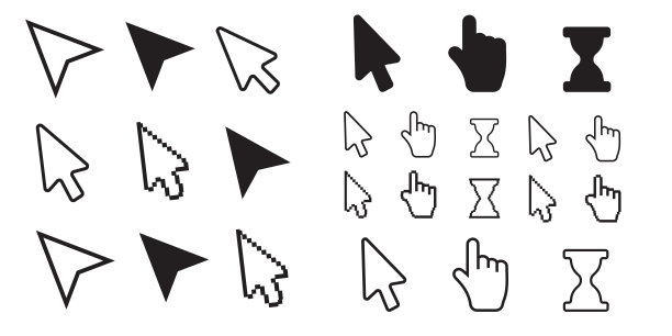 像素光标图标鼠标箭头。鼠标电脑光标。图片下载