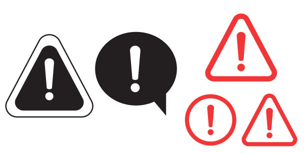 请注意徽章或横幅。危险信号的设计。谨慎错误图标图片下载