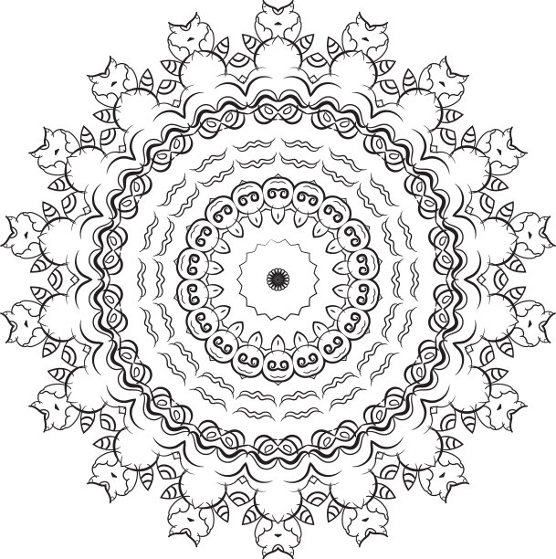 成人涂色书或页禅曼荼罗图片下载