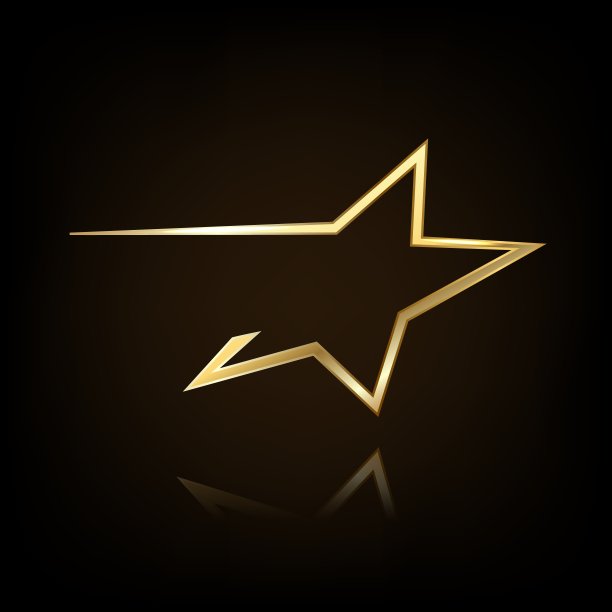 五星标志，优雅的风格，黑色背景图片下载