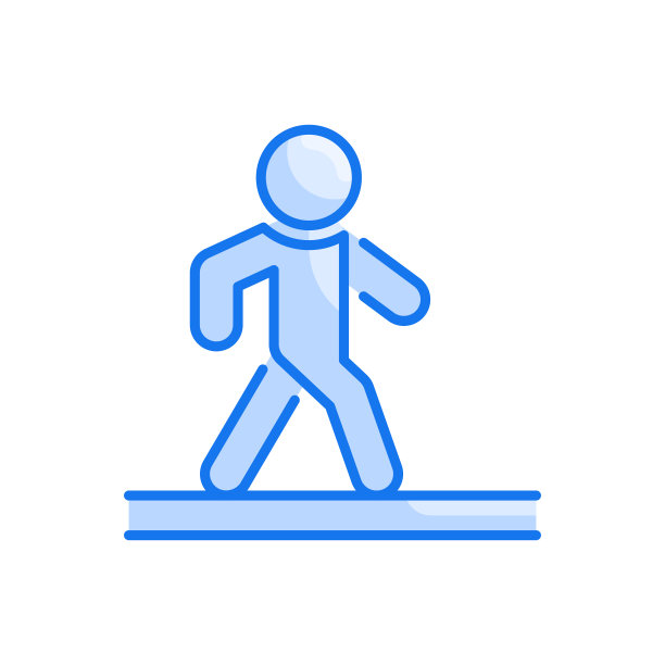 行人矢量蓝色图标风格插图。Eps 10个文件图片下载