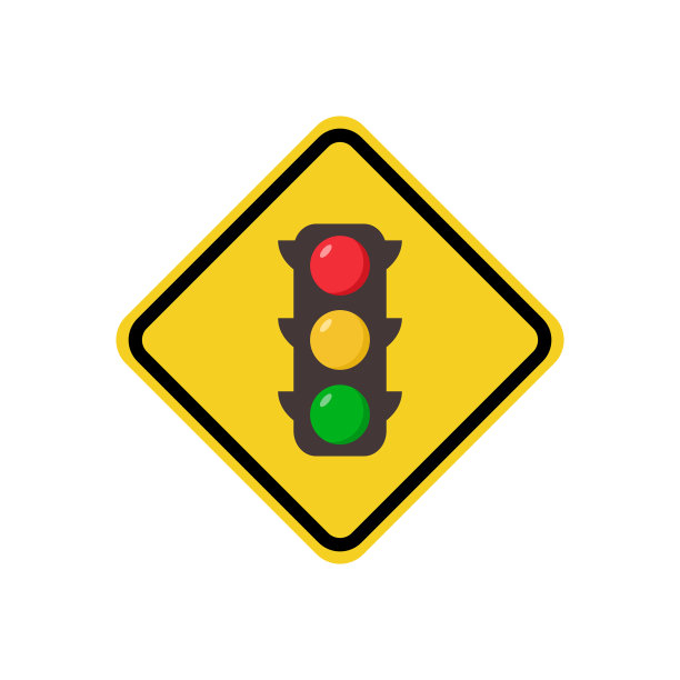 白色背景上的交通灯标志图标。图片下载