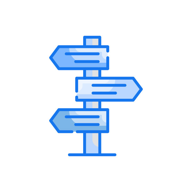 方向标志向量蓝色图标风格插图。Eps 10个文件图片下载