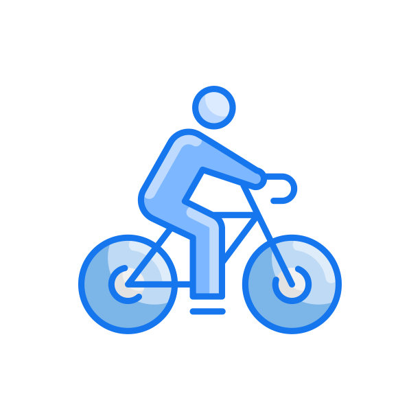 自行车矢量蓝色图标风格插图。Eps 10个文件图片下载
