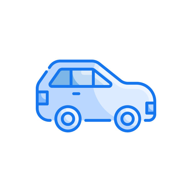 汽车矢量蓝色图标风格插图。Eps 10个文件图片下载