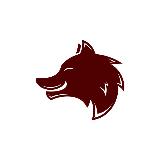 狼头模板矢量插图图片下载