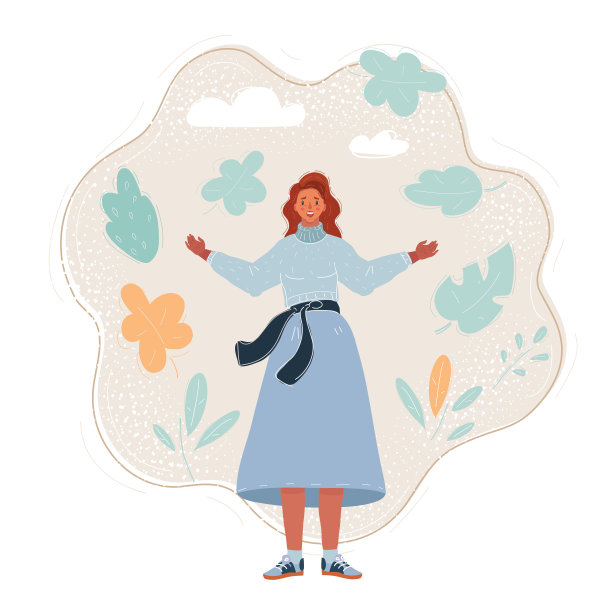 矢量插图的女人全身图片下载