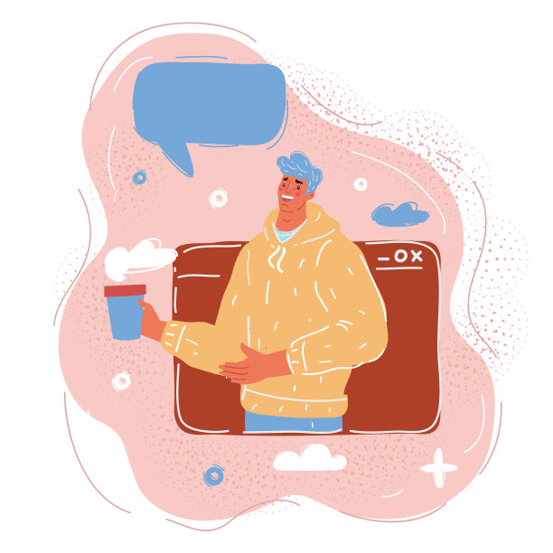 矢量插图的客户服务概念。网上人说。图片下载