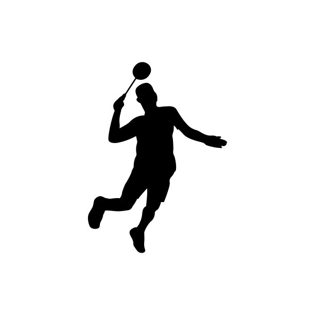 现代羽毛球运动粉碎剪影标志图片下载