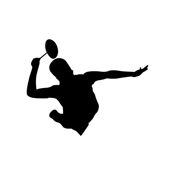 现代羽毛球运动粉碎剪影标志图片下载