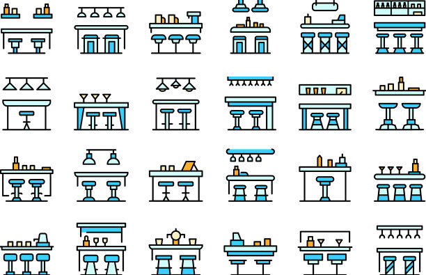 吧台图标设置平坦图片下载