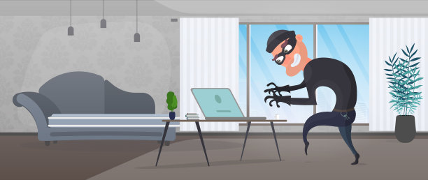 房子里的小偷强盗从某人那里偷数据图片下载