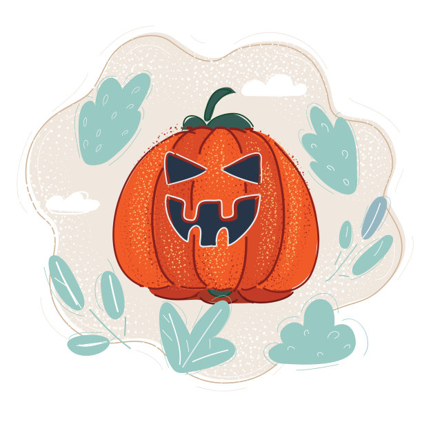 万圣节南瓜的矢量插图图片下载