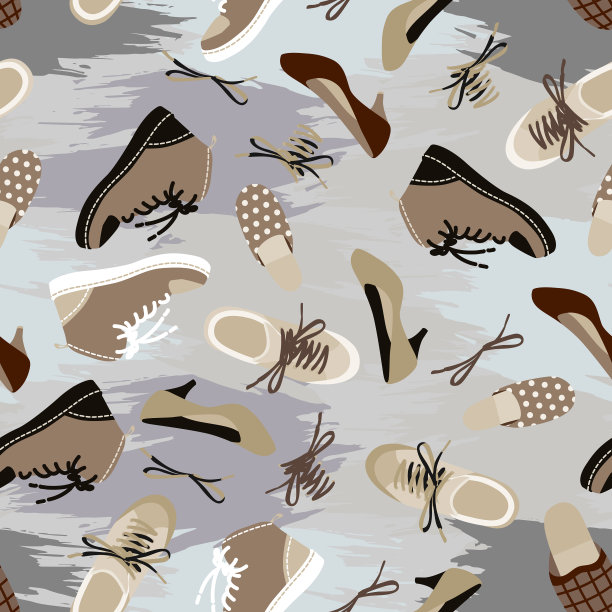 背景不同的鞋子无缝背景图片下载