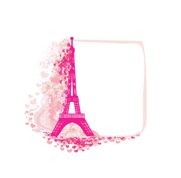 复古的埃菲尔卡-华丽的粉红色框架图片下载