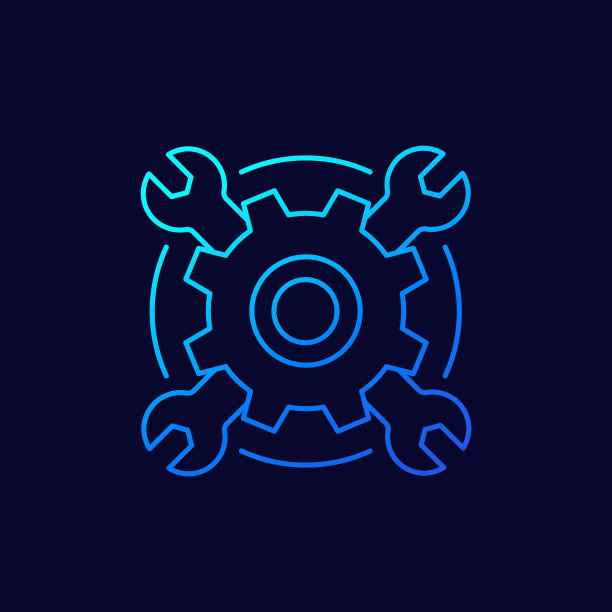 齿轮和扳手线图标图片下载