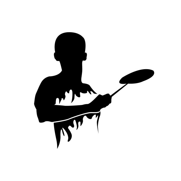 现代羽毛球运动剪影标志概念图片下载