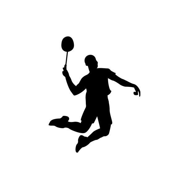 现代羽毛球运动粉碎剪影标志图片下载