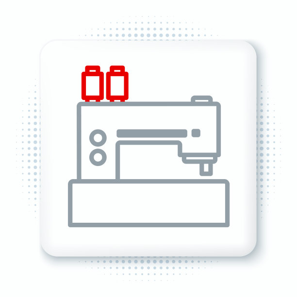 线缝纫机图标隔离在白色上图片下载