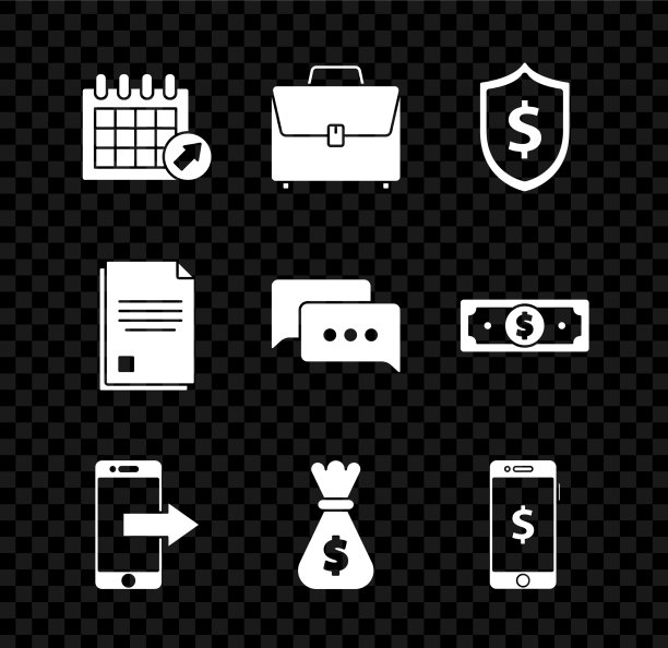 设置日历公文包盾与美元符号图片下载