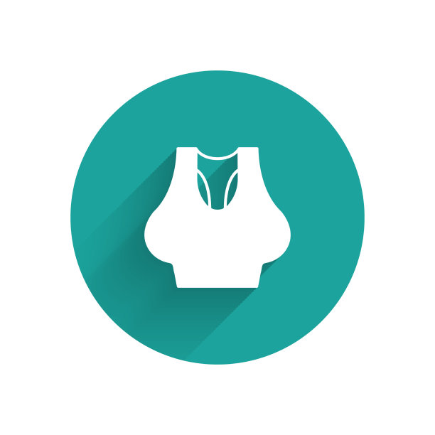 白色汗衫图标孤立与长影子图片下载