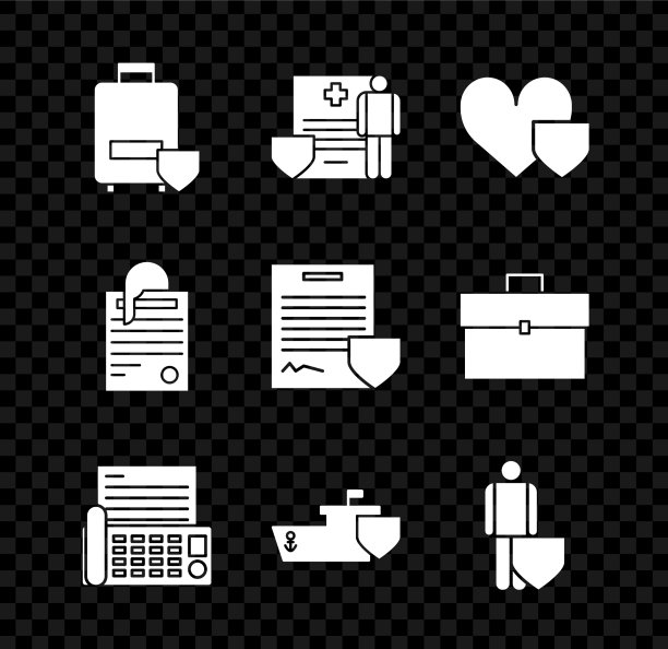 设置旅行行李保险医疗剪贴板图片下载