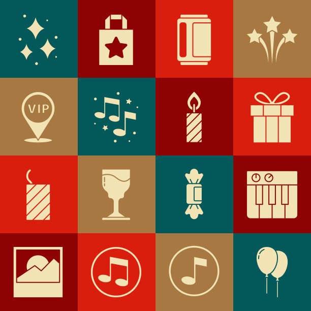 气球与丝带音乐合成器礼物图片下载