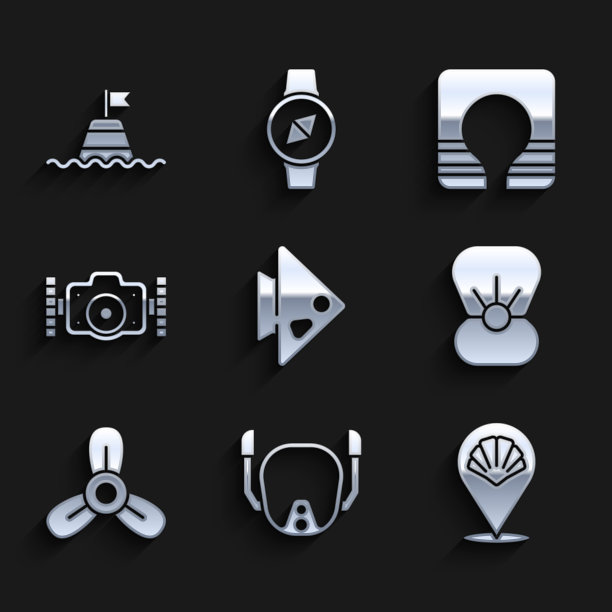 集鱼潜水面具扇贝海贝壳图片下载