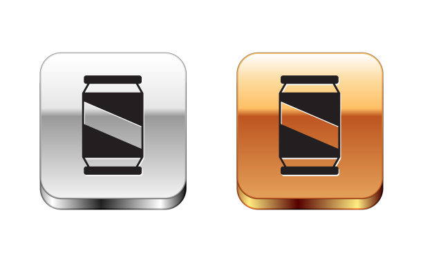 黑色啤酒可以图标孤立在白色背景图片下载